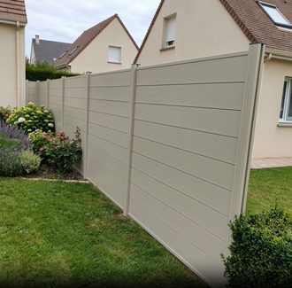 Aluminium Sichtschutzzaun MARIO Seidengrau