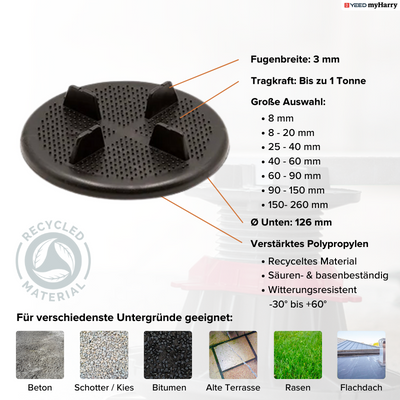 Stelzlager 8mm fix für Terrassenplatten YEED