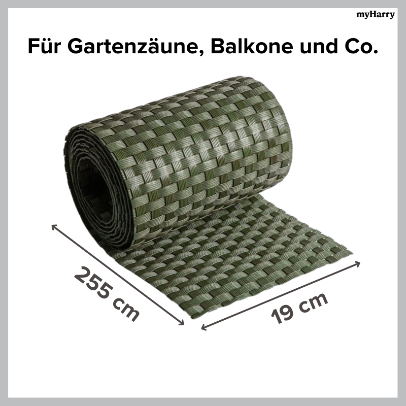 Rattan Sichtschutzstreifen Grün RD12 255cm