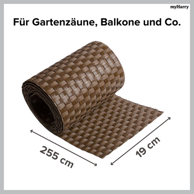 Rattan Sichtschutzstreifen Braun RD01 255cm