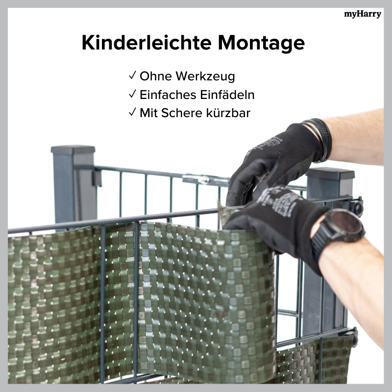 Rattan Sichtschutzstreifen Grün RD12 255cm