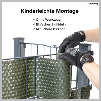 Rattan Sichtschutzstreifen Grün RD12 255cm