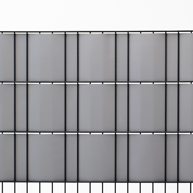 PVC Sichtschutzstreifen für Doppelstabmattenzäune Grau 35lfm