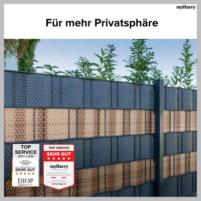 Rattan Sichtschutzstreifen Grau RD17 255cm