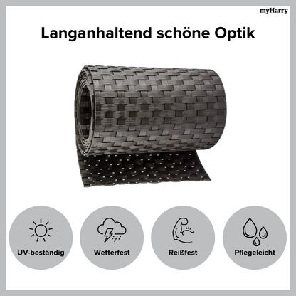 Rattan Sichtschutzstreifen Dunkelbraun RD02 255cm