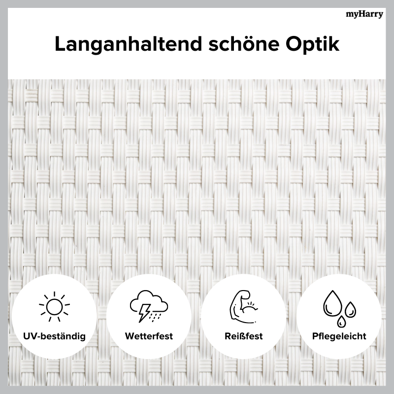 Rattan Sichtschutzstreifen Weiß RD07 255cm
