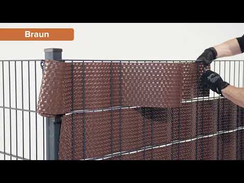 Rattan Sichtschutzstreifen Schwarz RD04 255cm